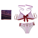 Genshin Impact Raiden Shogun Beelzebul Swimsuit Cosplay Costume Bikini Top Shorts Cloak Outfits