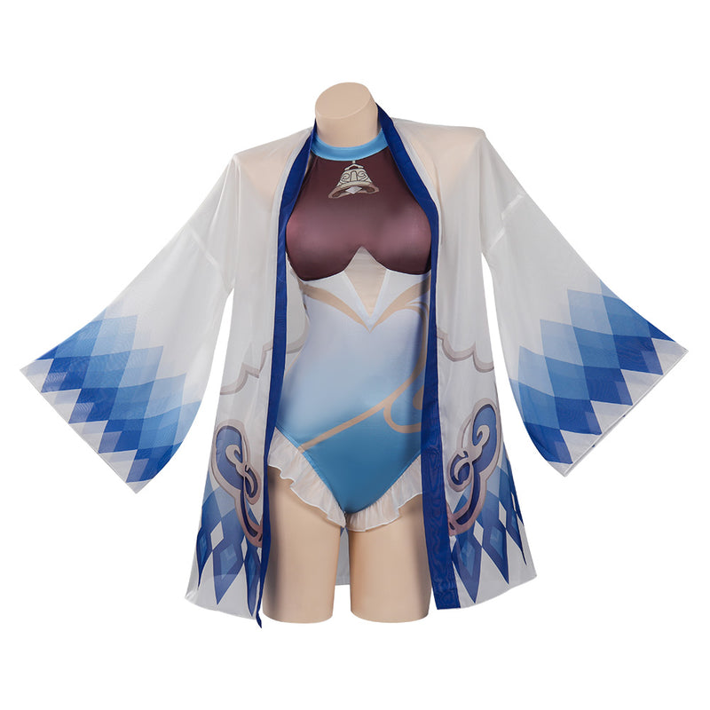 Genshin Impact Ganyu Swimsuit Cosplay Costume Jumpsuit Cloak Outfits