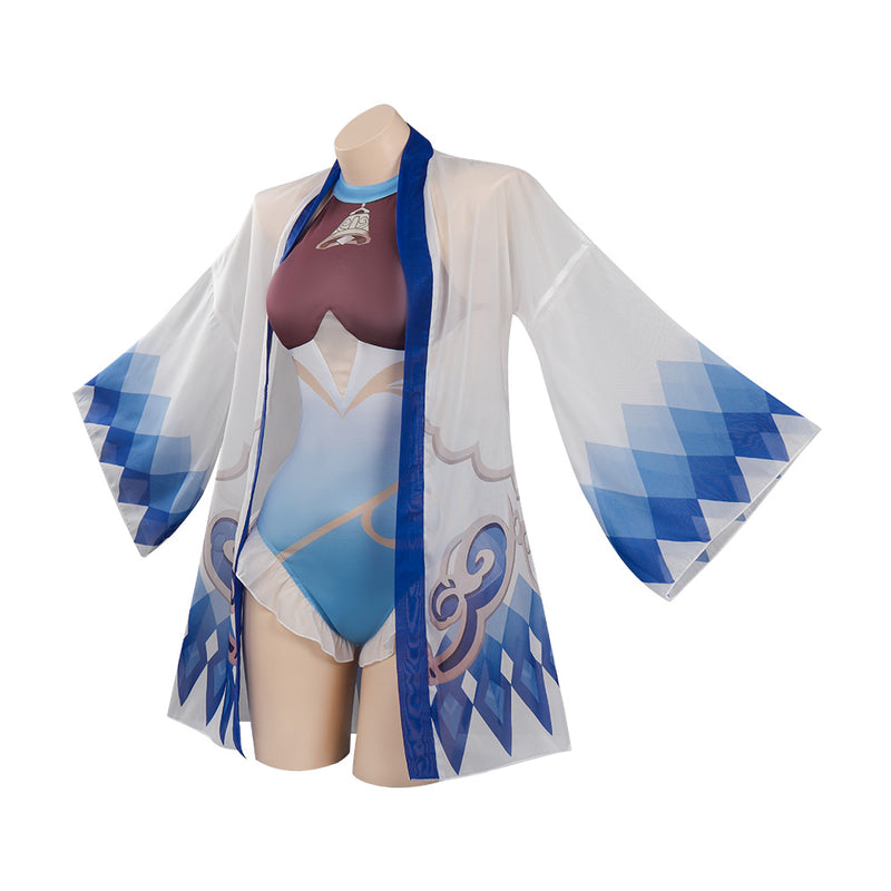 Genshin Impact Ganyu Swimsuit Cosplay Costume Jumpsuit Cloak Outfits