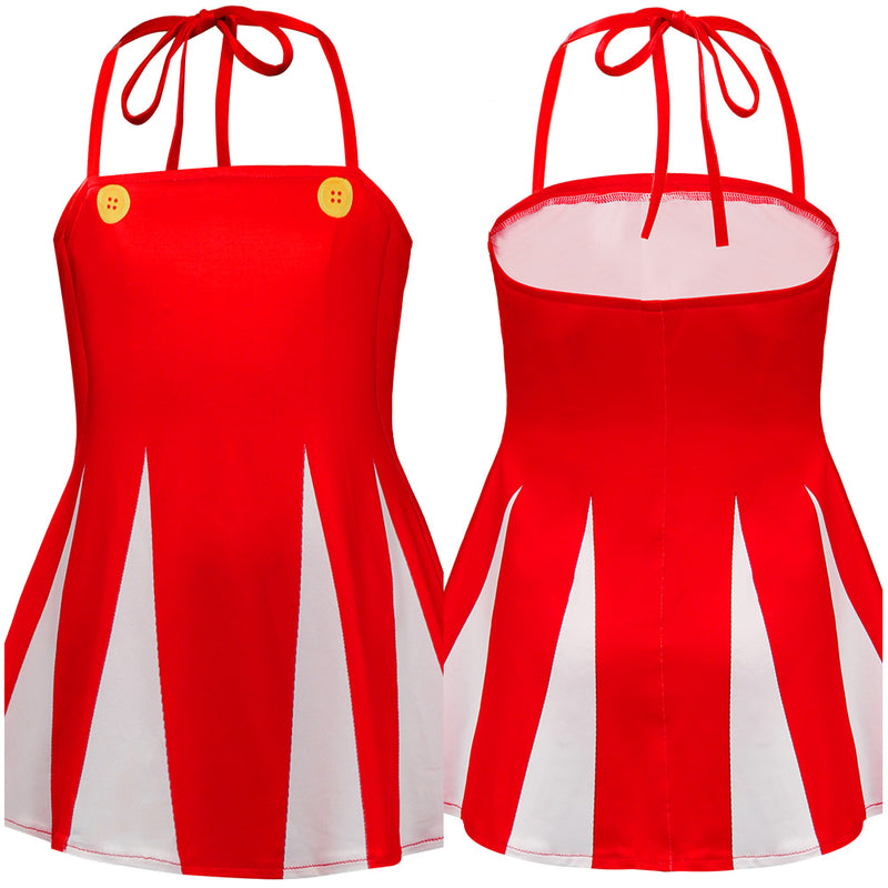 eri cosplay red dress Eri Cosplay Costume Red Shirt Dress Cute Campus Uniform Halloween Party Attire- Cosplayfly