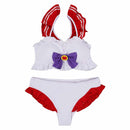 Sailor Moon Hino Rei Original Design Swimsuit Cosplay Costume Bikini Top Shorts Outfits