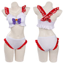 Sailor Moon Hino Rei Original Design Swimsuit Cosplay Costume Bikini Top Shorts Outfits