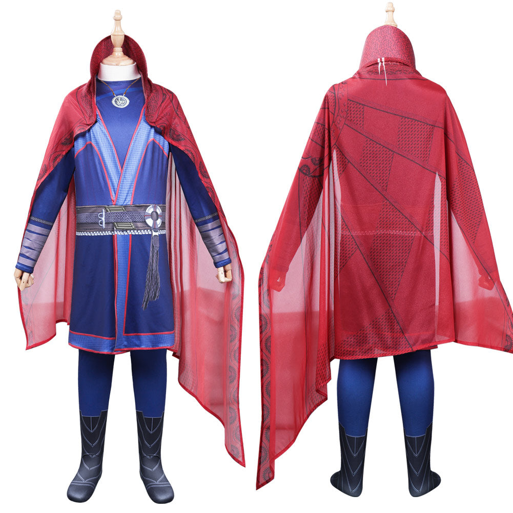 Kids/men Doctor Strange Halloween Costume Jumpsuit + Cape Outfit Set-1