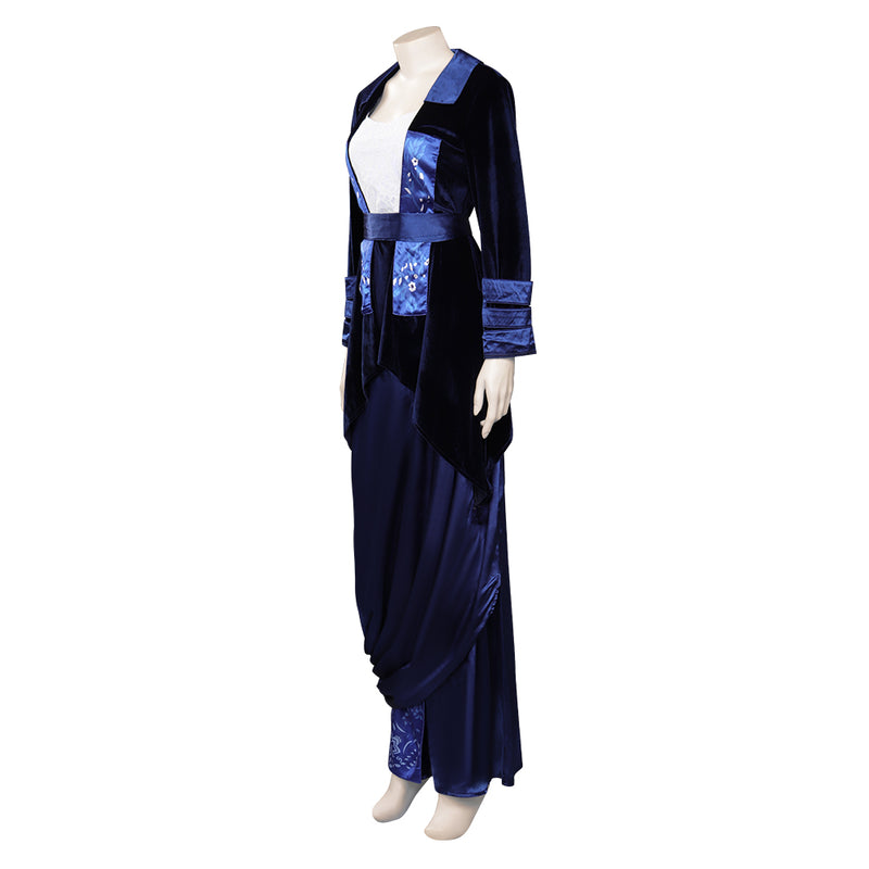 Titanic Rose Blue Velvet Gown Outfit Cosplay Costume Titanic Rose Blue Velvet Gown Outfit Cosplay Costume