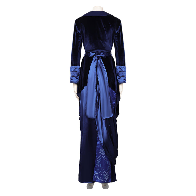 Titanic Rose Blue Velvet Gown Outfit Cosplay Costume Titanic Rose Blue Velvet Gown Outfit Cosplay Costume