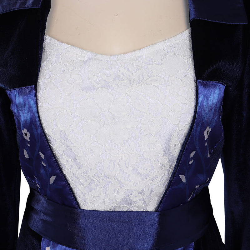 Titanic Rose Blue Velvet Gown Outfit Cosplay Costume Titanic Rose Blue Velvet Gown Outfit Cosplay Costume