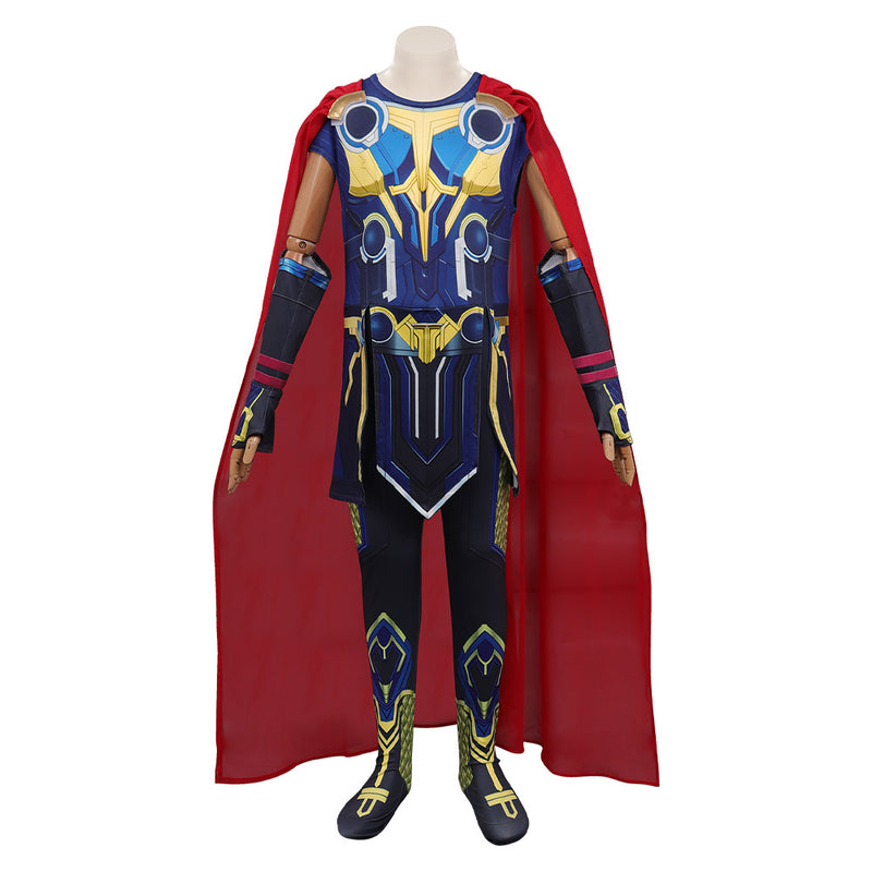 Kids Children Thor: Love and Thunder (2022) Thor Cosplay Costume Jumpsuit Cloak Outfits