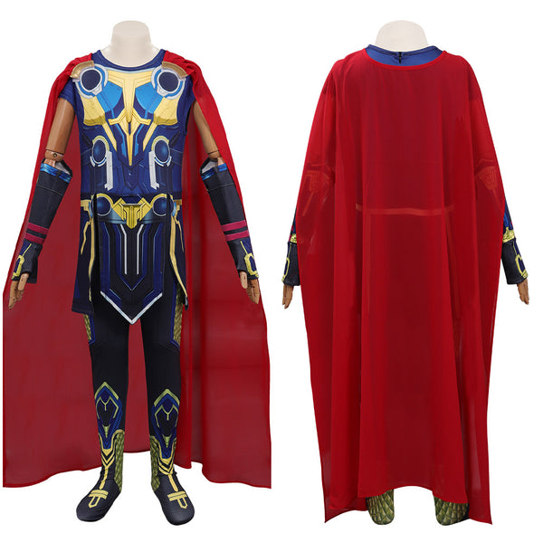 Kids Children Thor: Love and Thunder (2022) Thor Cosplay Costume Jumpsuit Cloak Outfits