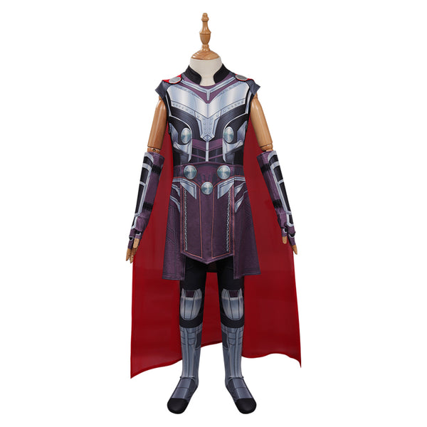 Kids Children Thor: Love and Thunder Thor Cosplay Costume Jumpsuit Cloak Outfits Halloween Carnival Suit