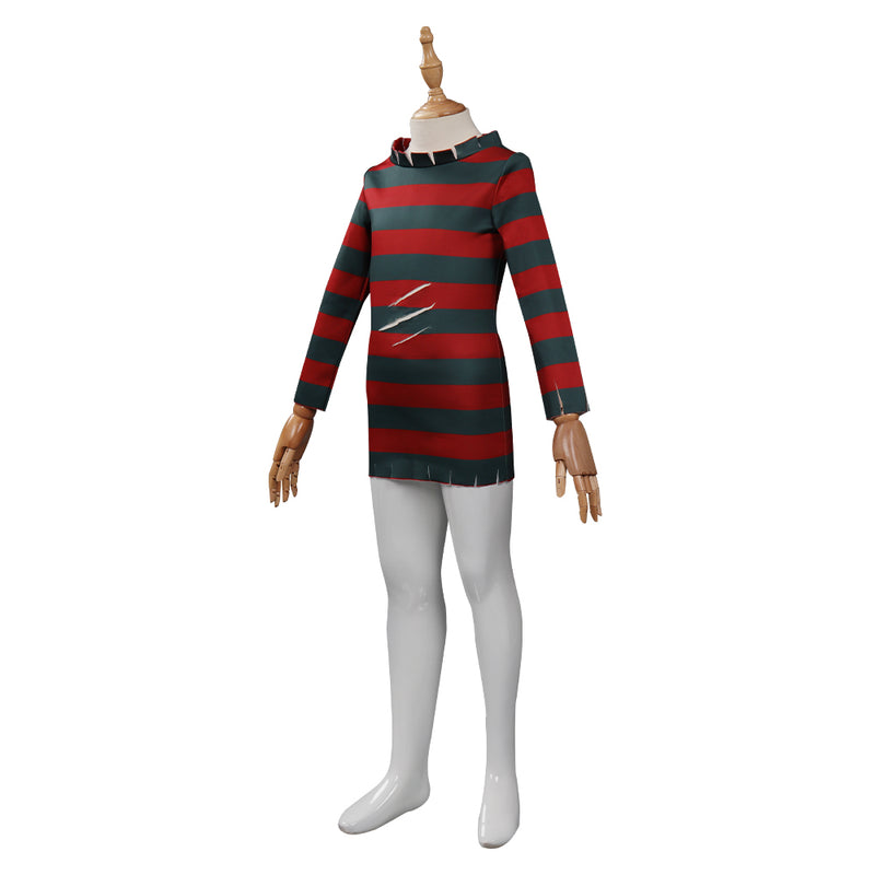 Kids Children A Nightmare On Elm Street：Freddy Krueger Cosplay Costume Girls Dress Outfits Halloween Carnival Costume