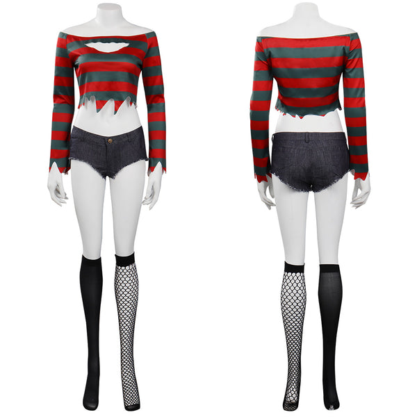 A Nightmare On Elm Street：Freddy Krueger Cosplay Costume Outfits Halloween Carnival Suit