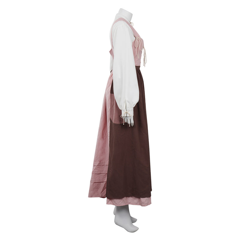 Women Medieval Dress Vintage Renaissance Cosplay Costume Tie Up Dress Halloween Carnival Suit