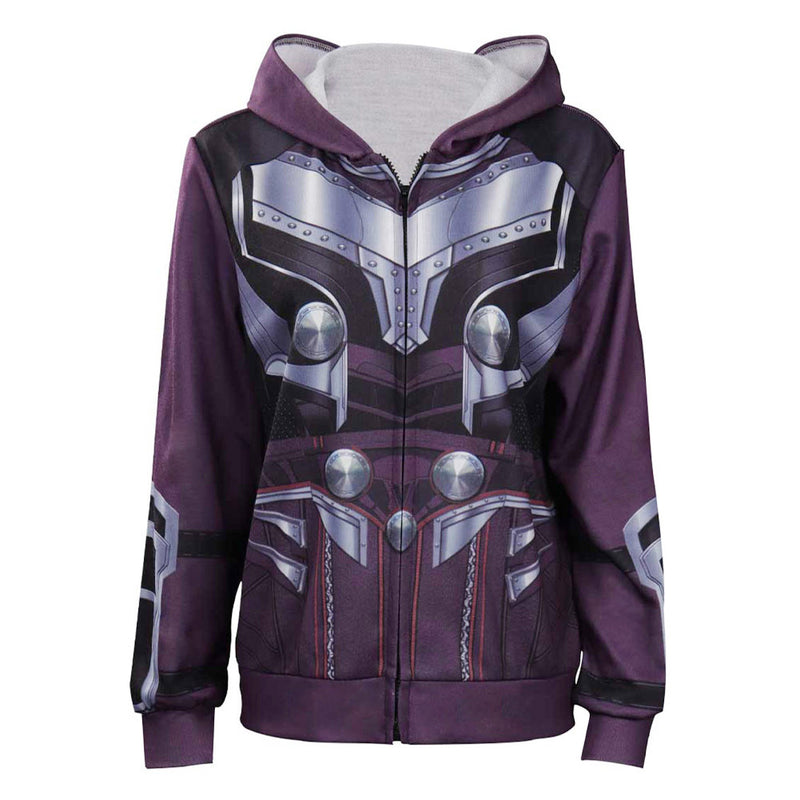 Thor: Love and Thunder Jane Foster Cosplay Hoodie Zip Up Coat Halloween Carnival Suit