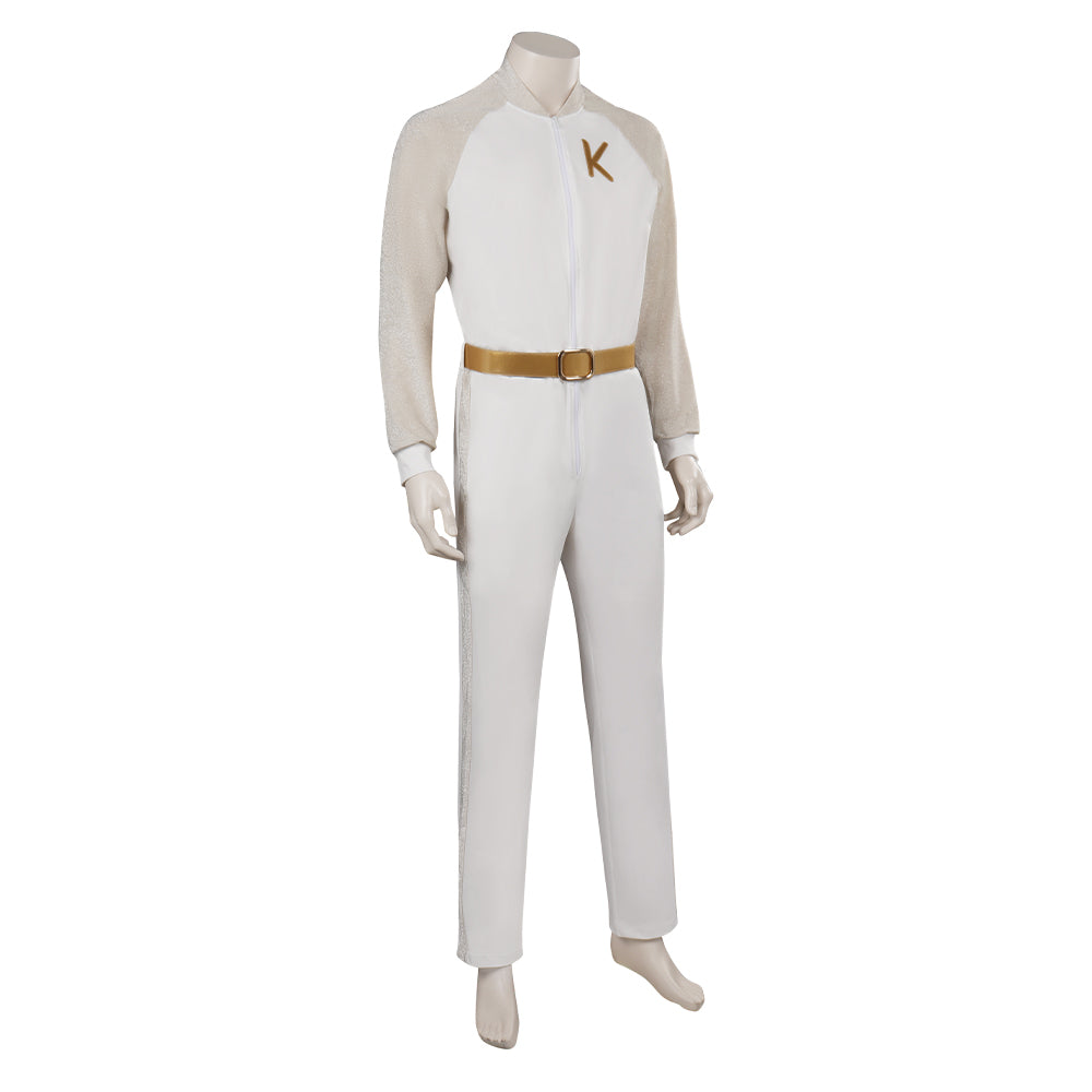 2023 Movie Ken Disco Jumpsuit White Dancing Suit Cosplay Costume