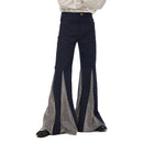 1970s Retro Vintage Disco Mid Waist Bell Bottom Super Flares Long Pants Halloween Carnival Suit