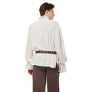 Medieval Vikings Shirts Ruffled Victorian Pirate Cosplay Costume Lace Up Shirt Halloween Carnival Suit