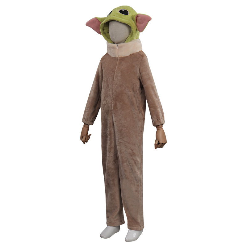 The Mando Baby Yoda Jumpsuit Sleepwear Cosplay Costume for Kids Children