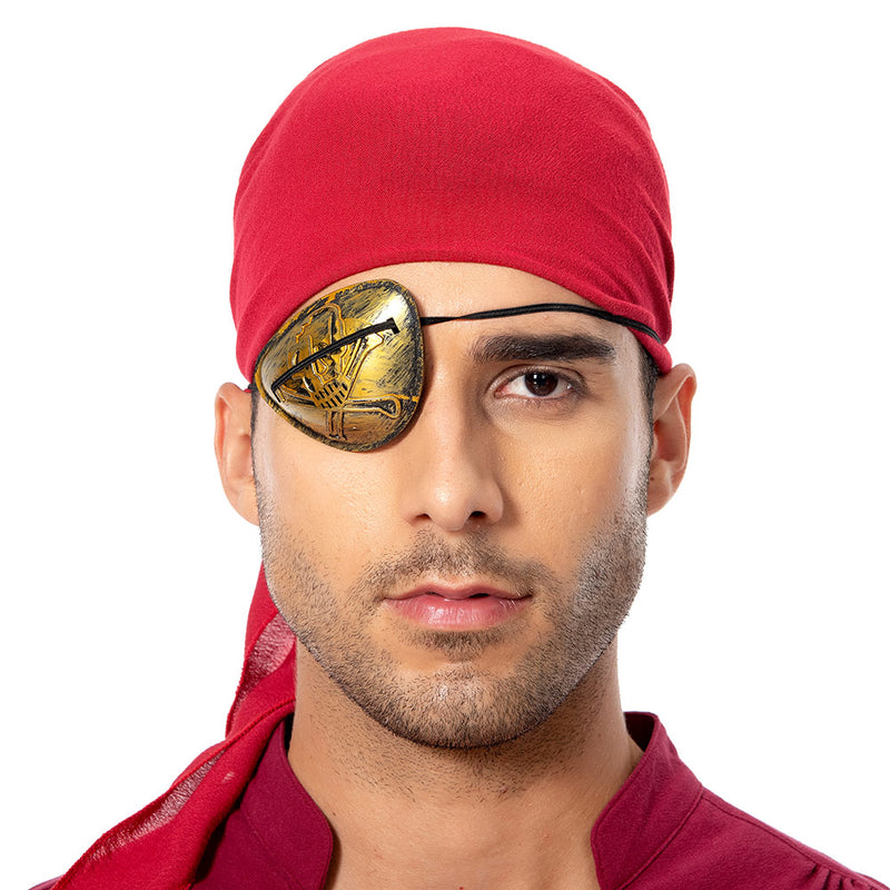 Adult Pirate Cosplay Costume Retro Shirt Headband Eyemask Outfits Halloween Carnival Suit