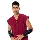 Adult Pirate Cosplay Costume Retro Sleeveless Shirt  Outfits Halloween Carnival Suit