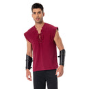 Adult Pirate Cosplay Costume Retro Sleeveless Shirt  Outfits Halloween Carnival Suit