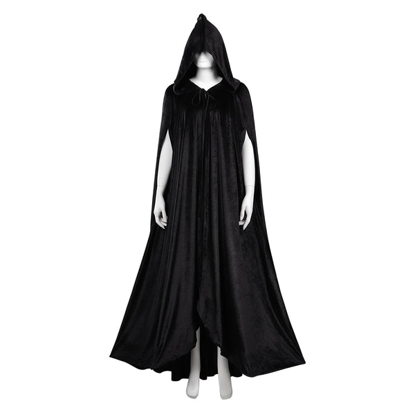 Witch Wizard Wizard Robe Cosplay Costume Black Short Sleeve