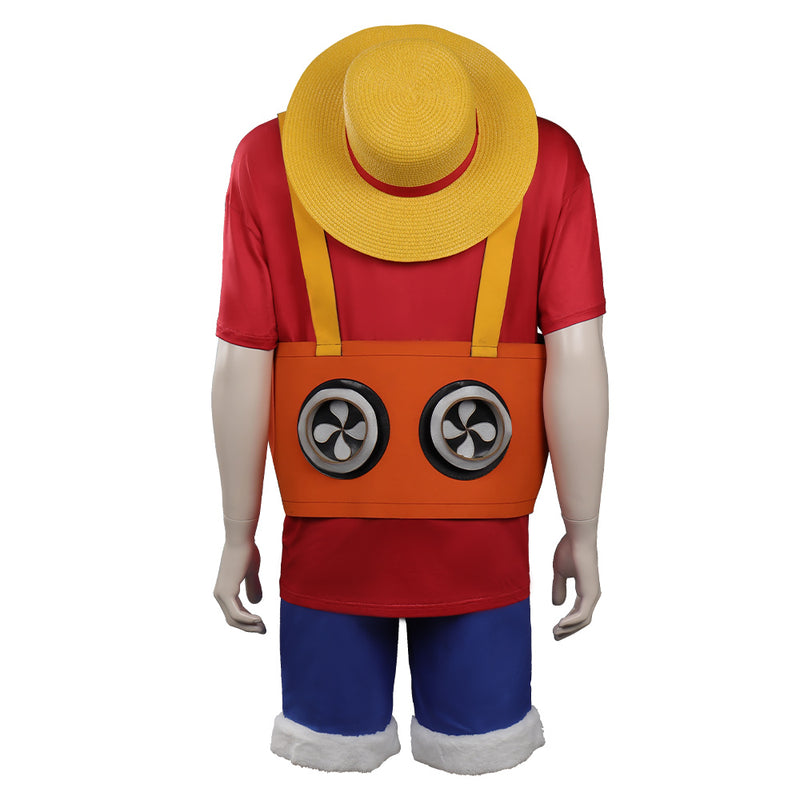 One Piece Film Red 2022 Monkey D. Luffy Cosplay Costume Hat Outfits Halloween Carnival Suit
