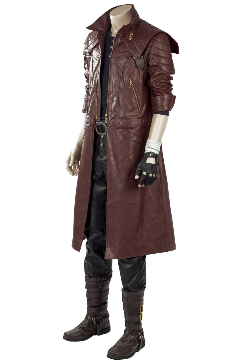 Devil May Cry Dante Cosplay Costume DMC 5 Leather Jacket Trench Coat –  Coserz