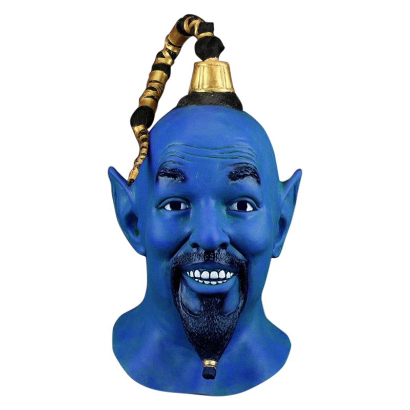 Movie Aladdin Magic Lamp Elves Will Smith Blue Latex Helmet Cosplay Props