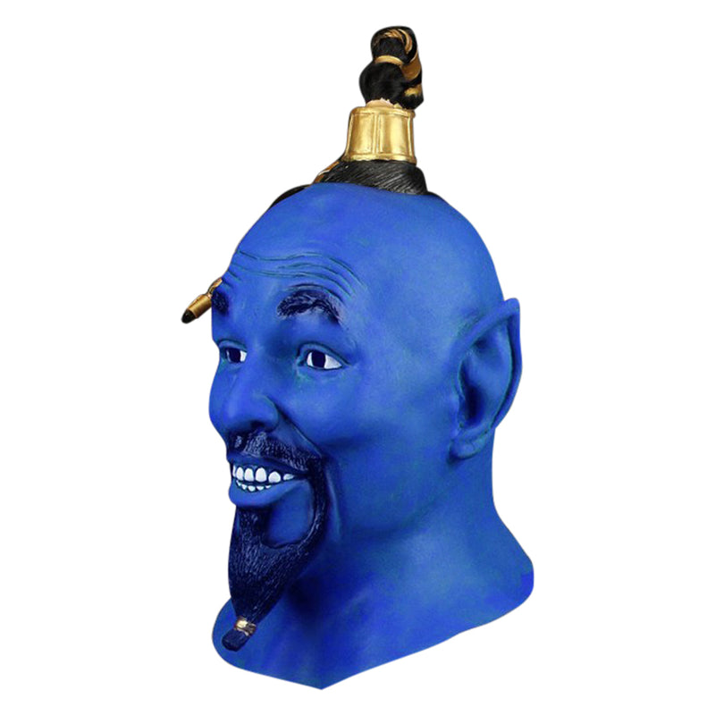 Movie Aladdin Magic Lamp Elves Will Smith Blue Latex Helmet Cosplay Props
