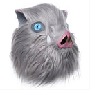 Hashibira Inosuke Latex Helmet With Hair Cosplay Accessories