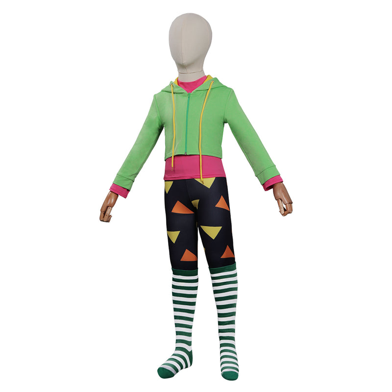 Girls Wreck-It Ralph 2 Clothes Vanellope Von Schweetz Vocaloid Cosplay  Halloween Costume Kids Dress Pants Sets Clothing for Girl