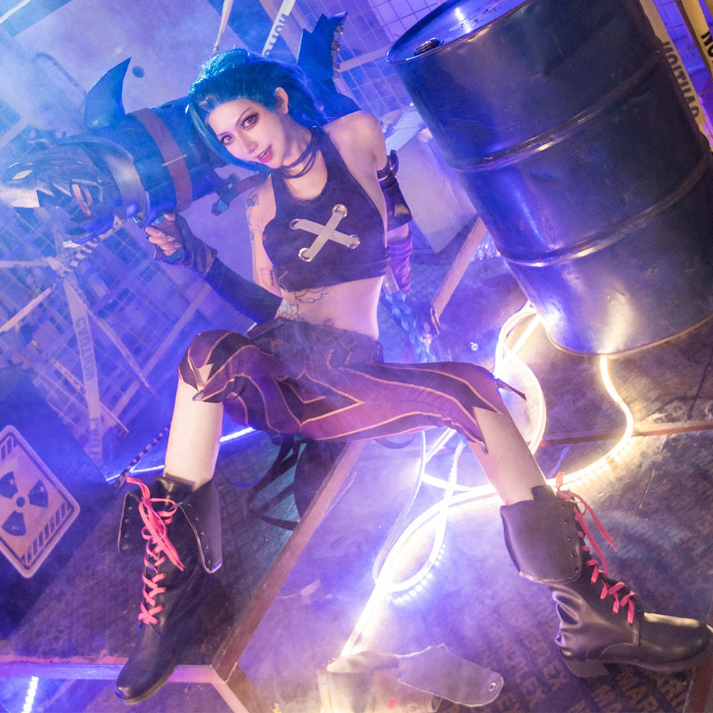 League of Legends LoL Jinx Uniform Outfits Halloween Carnival Suit Cos