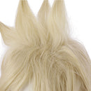 FF7 Final Fantasy VII Cloud Strife Two Braids Hair Short Golden Braided Synthetic Hair Cosplay Wig