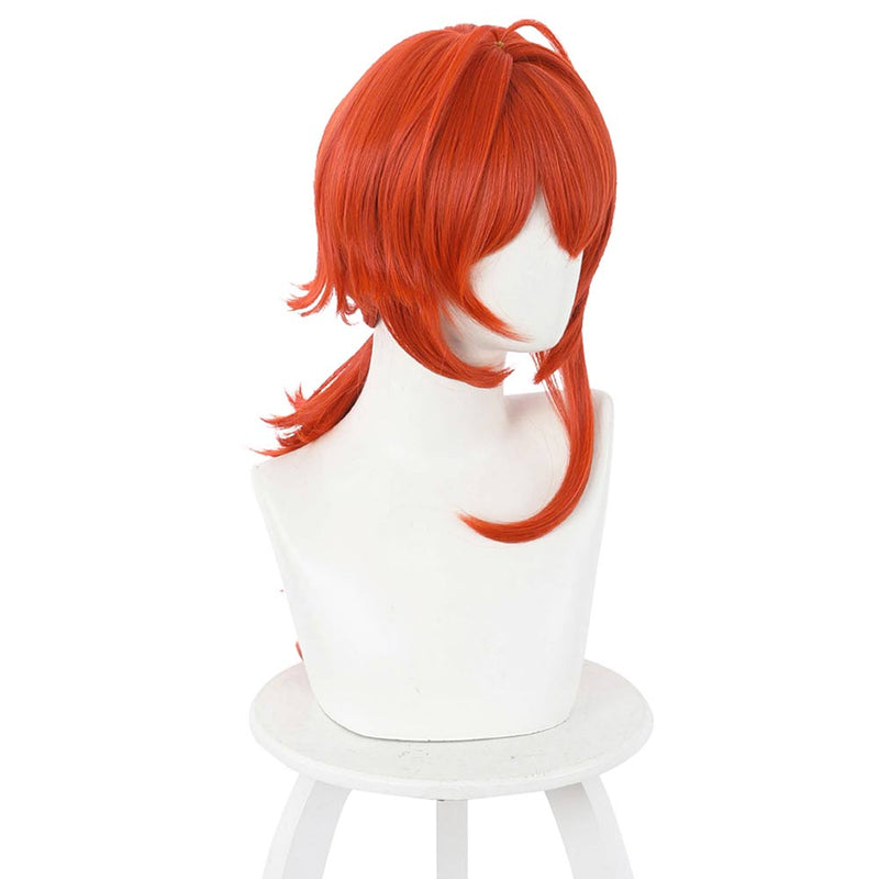 Anime Genshin Impact Diluc Ragnvindr Heat Resistant Synthetic Hair Carnival Halloween Party Props Cosplay Wig