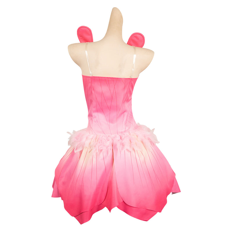 2005 Doll Fairytopia Movie Elina Pink Dress Halloween Party Carnival Cosplay Costume
