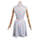 2023 Doll Movie Blue Printed Female Sexy Skirt Sleeveless Top Roleplay Dress Party Carnival Halloween Cosplay Costume