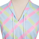 2023 Doll Movie Blue Printed Female Sexy Skirt Sleeveless Top Roleplay Dress Party Carnival Halloween Cosplay Costume