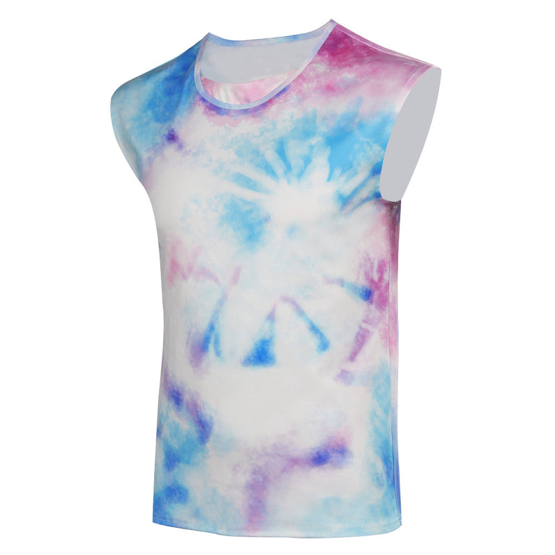 2023 Doll Movie Ken Role Playing  Tie-dye Vest Men Adult Summer Casual Sleeveless T Shirt Party Carnival Halloween Cosplay Costume