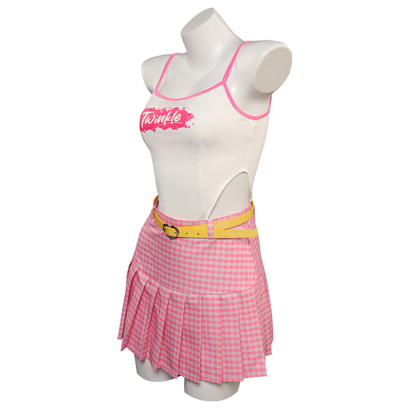2023 Doll Movie Millennial Pink Spaghetti Strap Dress Original Design Party Carnival Halloween Cosplay Costume