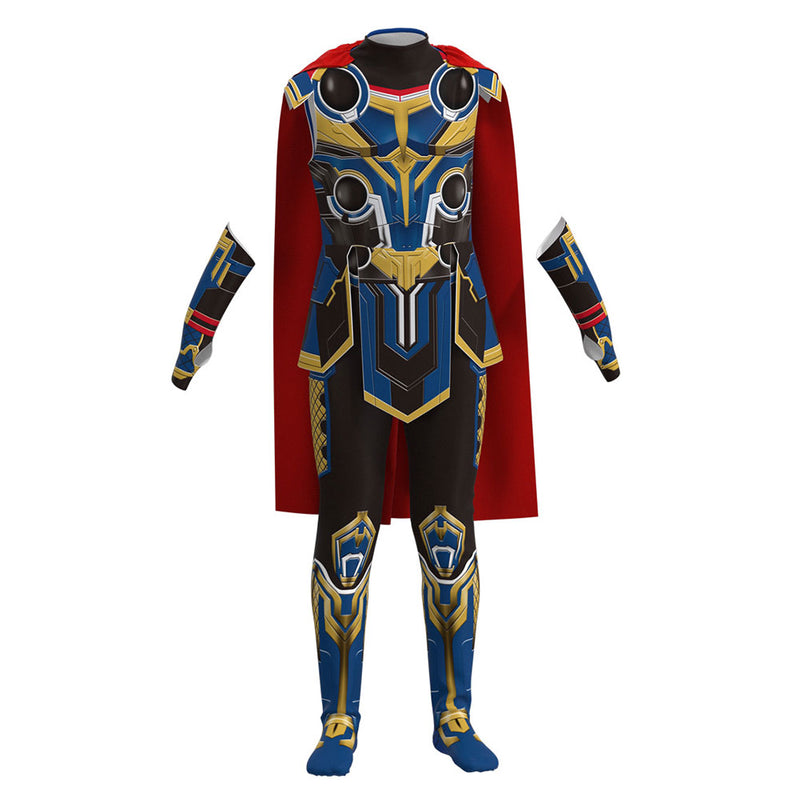 Kids Children Thor: Love and Thunder Thor Cosplay Costume Jumpsuit Cloak Outfits Halloween Carnival Suit