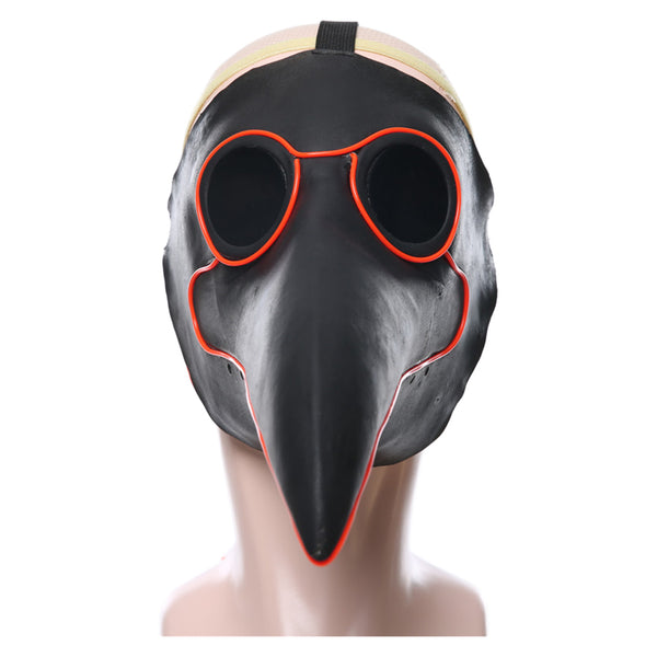Plague Doctor Halloween Medieval Doctor Schnabel Glowing Latex Face Cover