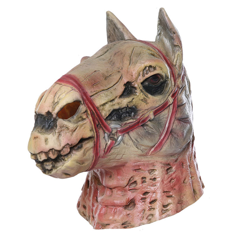 Halloween Horror Skull Horse Head Latex Helmet Cosplay Accessories