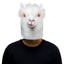White Alpaca Sheep Halloween Animal Latex Helmet Full Face Adult Cosplay Props
