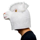 White Alpaca Sheep Halloween Animal Latex Helmet Full Face Adult Cosplay Props