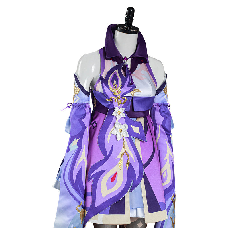 Game Genshin Impact Keqing Dress Outfits Halloween Carnival Suit Cosplay Costume