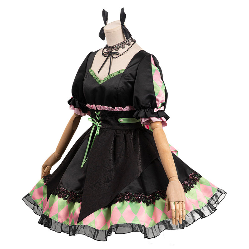 Demon Slayer Kanroji Mitsuri Gothic Lolita Dress Outfits Halloween Carnival Party Suit