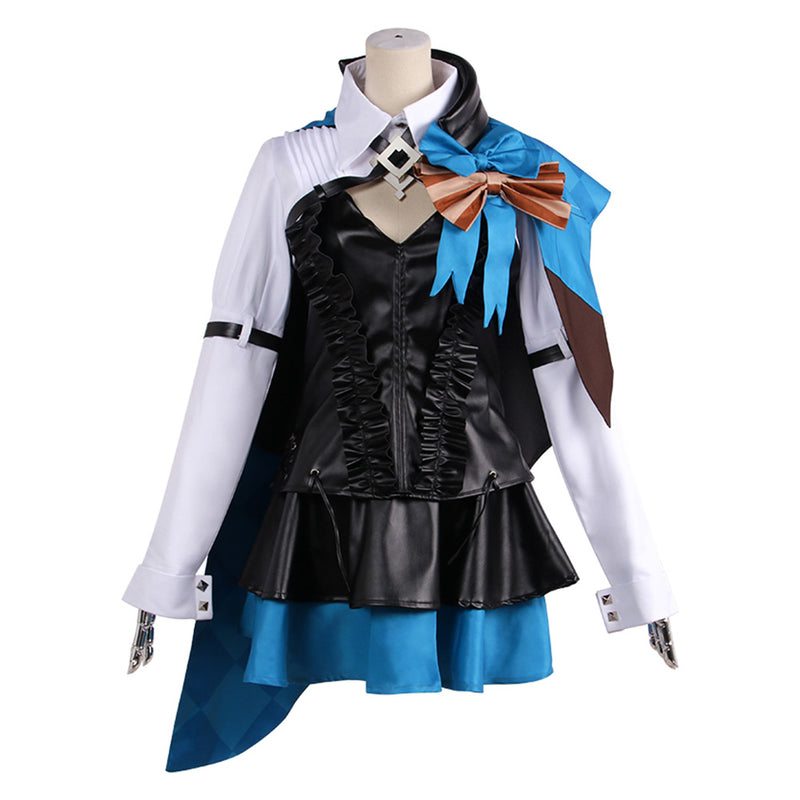 Genshin Impact Lynette Cosplay Costume Bodysuit and Cloak with Stockings  and Tail