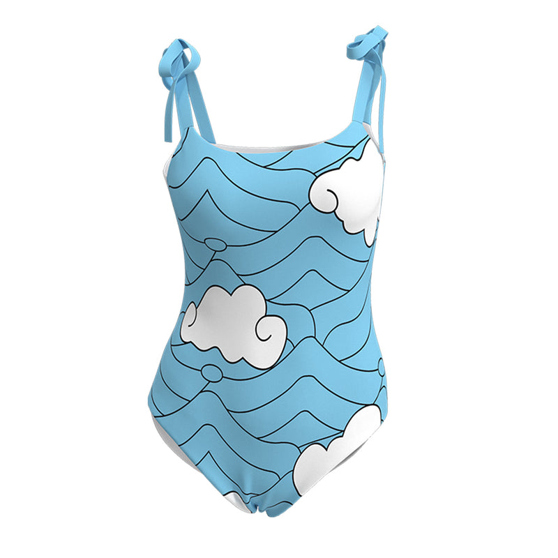 Anime Blue Swimwear Cosplay Costume Swimsuit Outfits