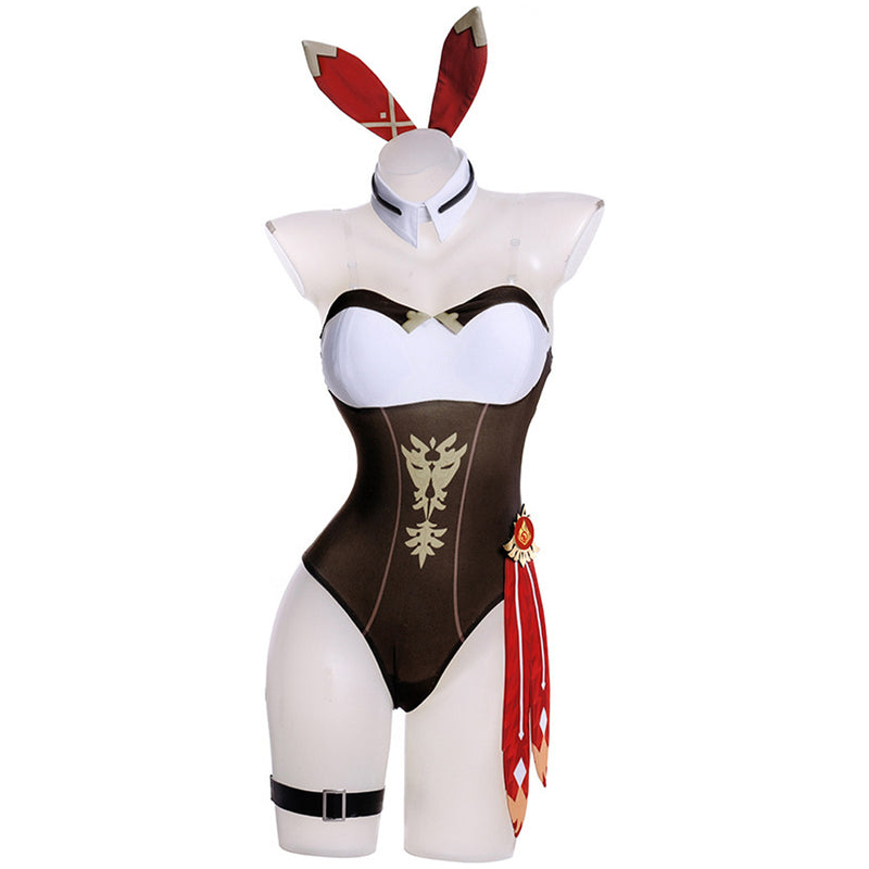 Genshin Impact Amber Cosplay Costume Bunny Girls Outfits Halloween Carnival Party Suit