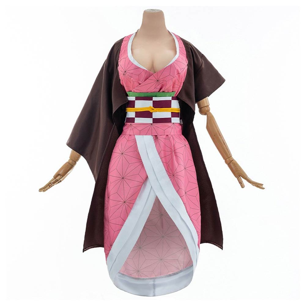 nezuko pink dress Custom Nezuko Cosplay Costume (Pink Dress) from Kimetsu no Yaiba